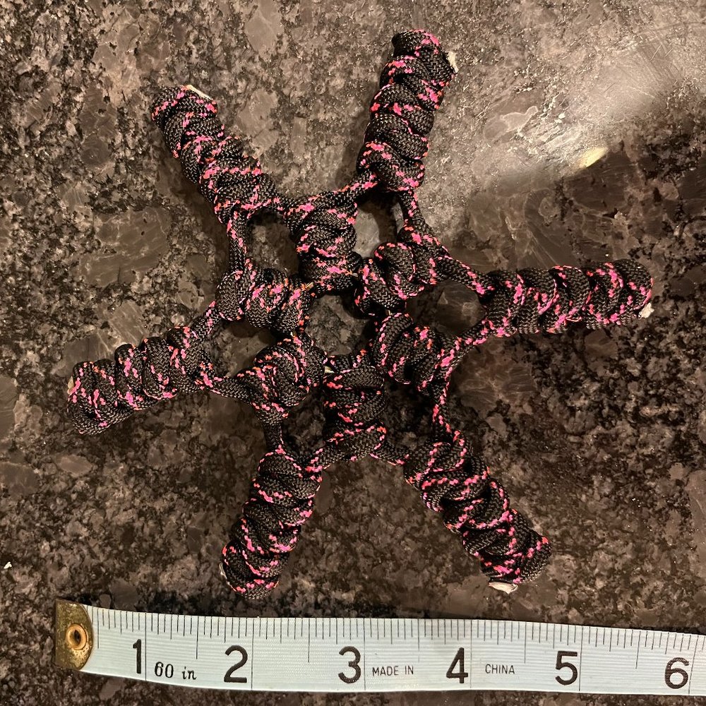 Variegated Black and Pink Paracord Star or Snowflake Decoration